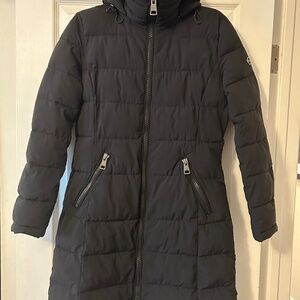 Andrew Marc Black Stretch Puffer Parka – Size S – Like New